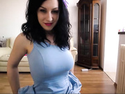 Extremedesires big tits brunette hot riding dildo on floor webcam show