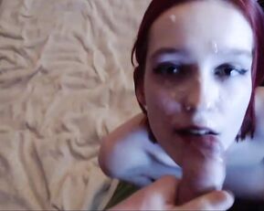 shinaryen red hair girl get facial webcam show