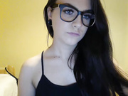 Youstinah sexy brunette in glasses teasing show ass and tits webcam show