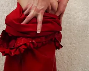 Myaustinwhite sex bomb milf teasing in red dress in private premium video