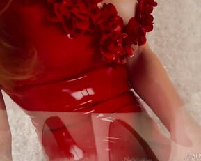 Myaustinwhite sex bomb milf teasing in red dress in private premium video