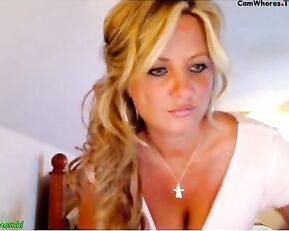 Milf blonde with big boobs free teasing webcam show