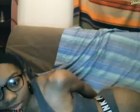 Anniequinn juicy and busty black girl teasing webcam show