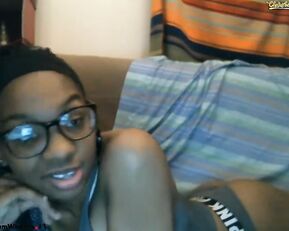 Anniequinn juicy and busty black girl teasing webcam show