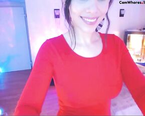 BellaBrookz in tight red dress
