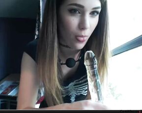 Evelynclaire slim beautiful teen blowjob glass dildo webcam show