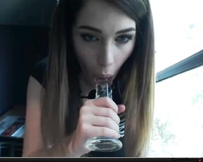 Evelynclaire slim beautiful teen blowjob glass dildo webcam show