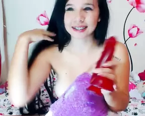 Colliecastle juicy brunette suck dildo private show