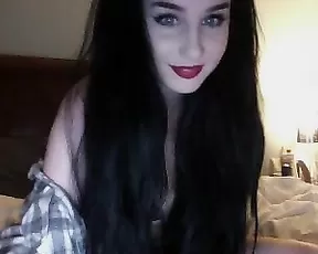 viol3t_ hot and sexy teen brunette in bed masturbate pussy use dildo webcam show