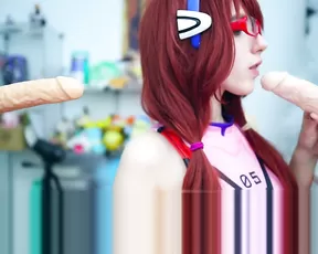 Lana Rain Mari Makinami double blowjob