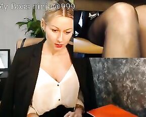 FionaPowers sexy milf blonde at work show natural nude tits webcam show