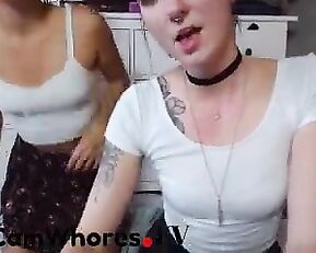 MissAshe sexy teen lesbians playing in bed webcam show