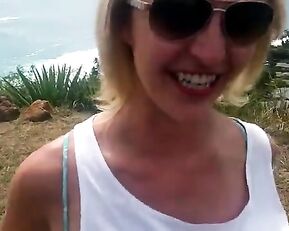 GingerBanks mature blonde outdoor public POV blowjob in private premium video