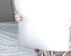 Katnisevergreen nice teen brunette in bed masturbate her pussy webcam show