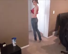 Teen hottie with braid suckles her toys