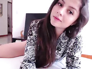 Braided cutie spreads her shaved muff wide