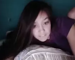 A girl is having a great time