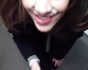 public facial clothed cumwalk