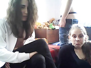 A blonde wife buries her face into a crotch