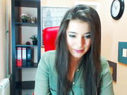 A black haired chick is having fun