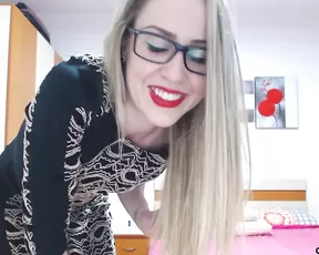 Huge dildo in her anal hole