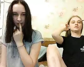 Sexy babe with soft tits drilling p her shaved muff