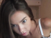 Cute teen dances with her natural big boobs