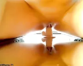 Audrey Squirts on Mirror and Licks It Up