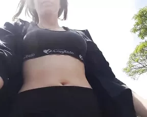 Teen Flashig and Masturbating in the park