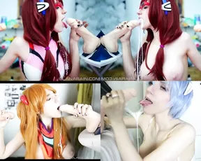 Lana Rain Takes 4 Facial Cumshots At Once