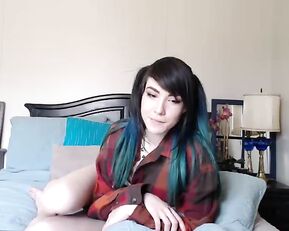 Theemilygrey fun teen in bed show small tits webcam show