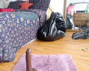 Redhead teases her hairy pussy