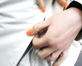 Slutty blonde handling a pecker