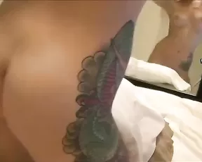 Red dildo up her nasty pussy