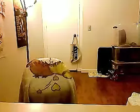 Teen with short hair is doing cock sucking