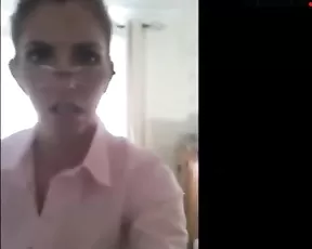 Horny Secretary Strips Bates Cums Selfie