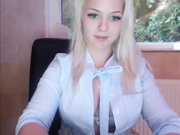 Busty mature slut masturbates big cock