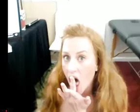 redhead gets a face full of cum