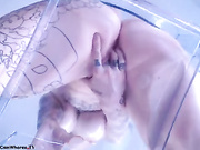 Dreamy and nerdy teen gets drilled hardcore.