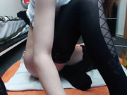 Cutie with large tits dances