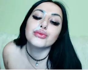 big facial and swallow