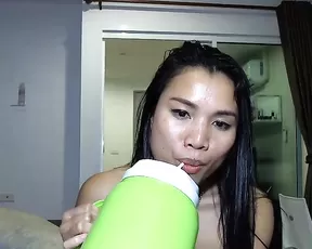 Babe gets cum inside after reverse cowgirl