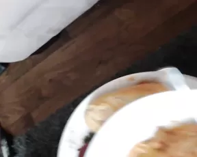 Brunette filled with cock gets cum on the flat tummy