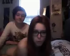 Skinny blonde sucks a cock