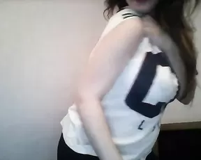 Chubby blonde gagged and filled with cock from behind