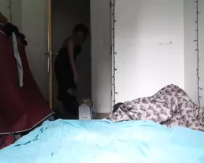 Girl is using a vibrator on her man