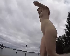Blonde is jacking off