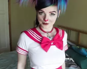 Stephyykitteh sloppy dildo bj