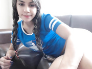 Melody plays with her toys