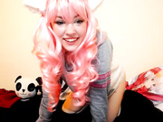 Skinny girl is displaying herself